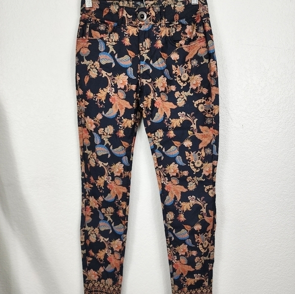 Desigual Peony Long Print Trousers Size 36/XS - Picture 3 of 12